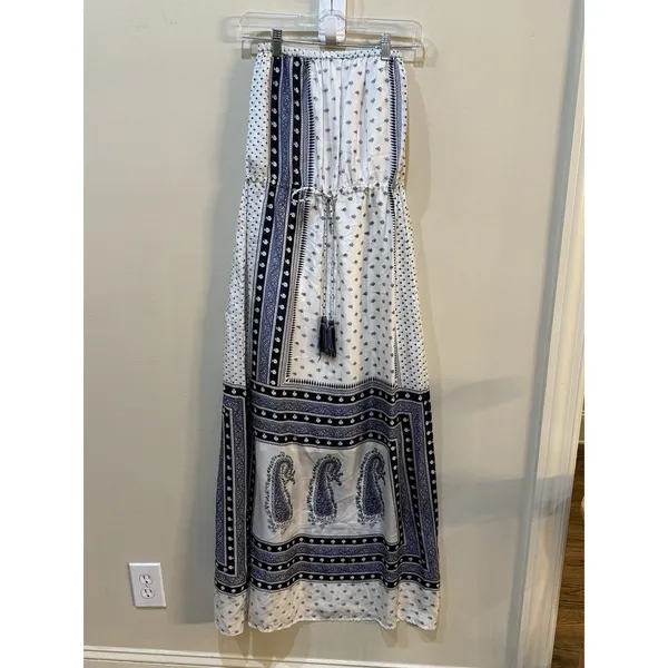 Calypso St. Barth paisley-print strapless maxi dress Silk Halter Size XS‎ Resort - Image 3