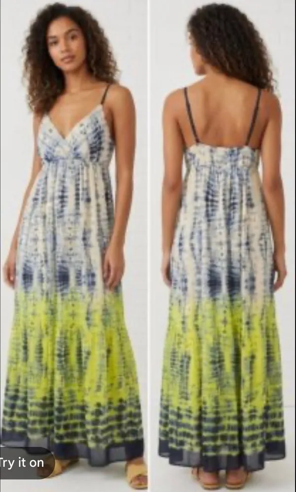 As You Wish Gypsy Siren Slip Tie-Dye Maxi Dress in Zest Reef Wash - Image 2