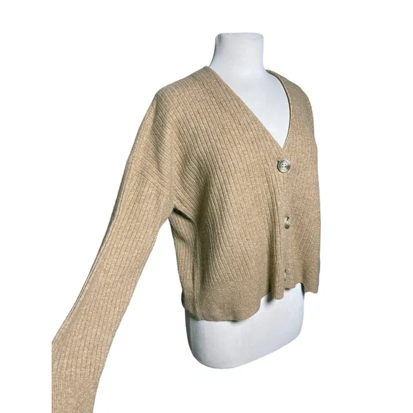 MADEWELL Women’s Preppy Rib Knit Button Up Wool Blend Cardigan - Image 3
