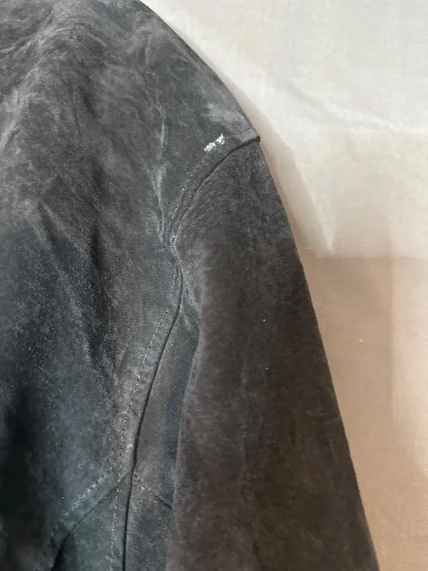 Venezia Womens 26/28 Black Genuine Leather Jacket Plus Size Plush Trim Vintage - Image 10