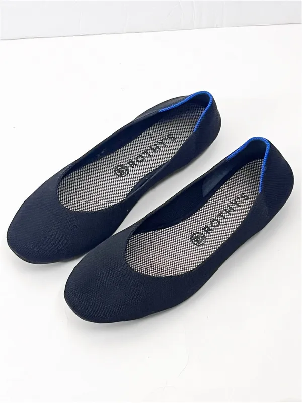 ROTHY’S Black Knit Almond Toe Slip On Loafers Flats Size 10 Quiet Luxury Neutral - Image 8