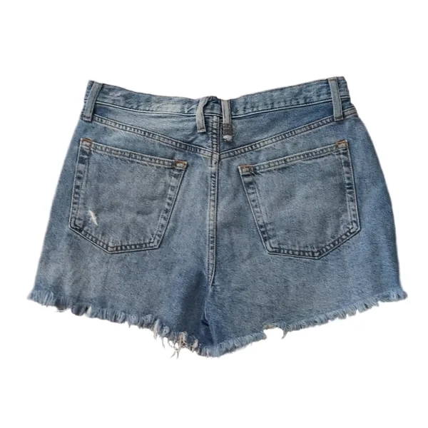 Free People Button Fly Distressed Raw Hem Shorts Size 30 - Image 6