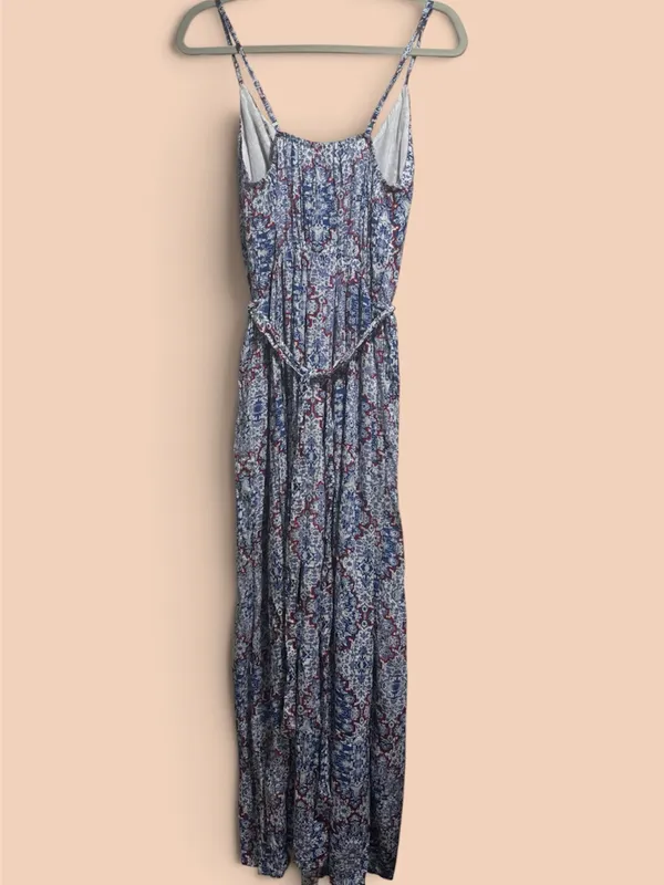 Sim & Sam Boho Print Maxi Dress Size Small Blue Red White Adjustable - Image 3