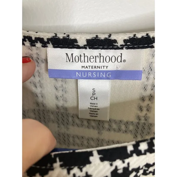 Motherhood Maternity Nursing Dress Womens S Black White Excellent Plaid Sheath - Image 3