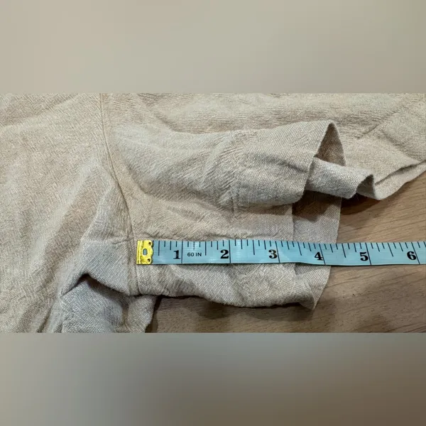 Gap linen blend pull on short khaki sand tan size medium - Image 10