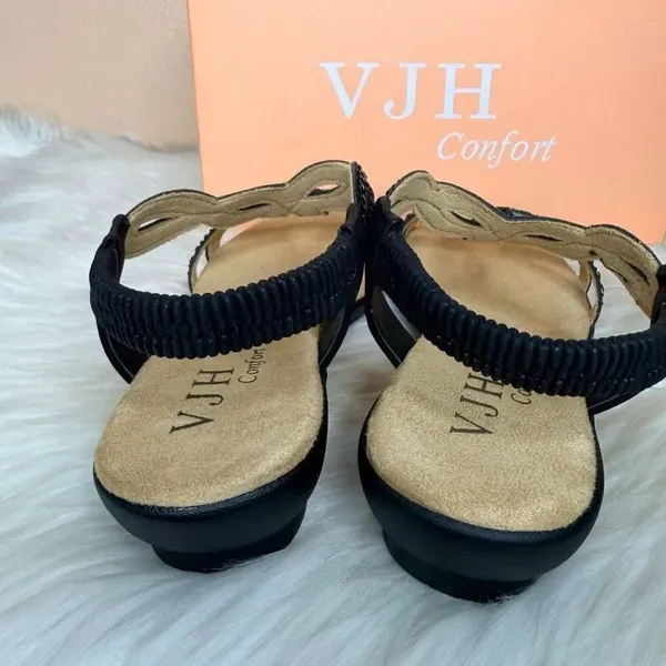 VJH Confort Rhinestone Sandals Size 7.5 Black - Image 6