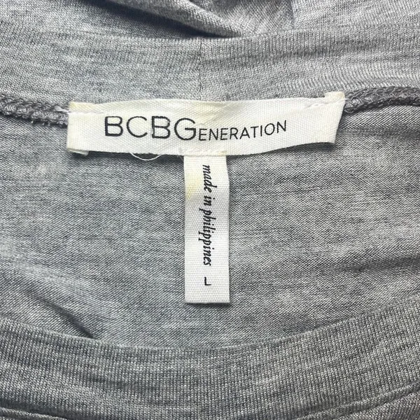 BCBGeneration Women's Gray Short Sleeves Pullover T-Shirt Dress Size L - Image 5