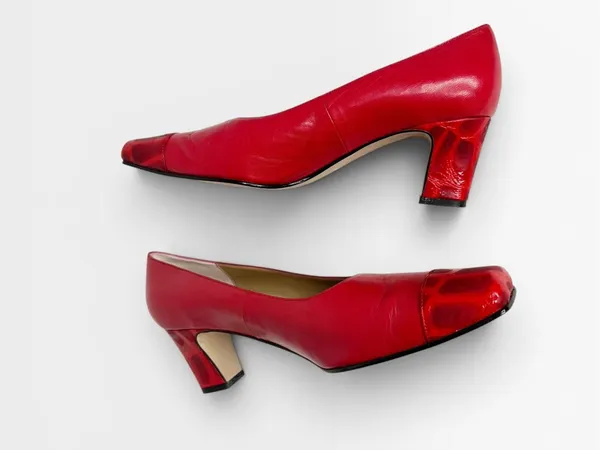 Vintage Espanola 100 Red Leather Heels Size 9 - Image 10