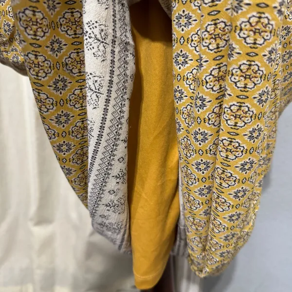 Emberley Women Yellow Geometric Print Maxi Dress Short Sleeve V‎ Neck Bohemian S - Image 8