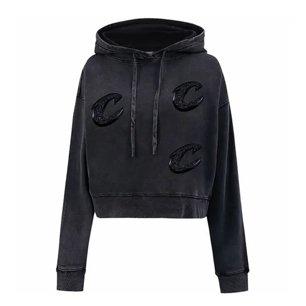 Pro‎ Standard Women's L Black Hoodie Cleveland Cavaliers Crystalline Crop NWOT - Image 2