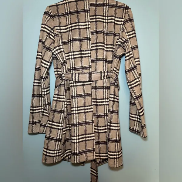 SOLITAIRE Plaid‎ Women's Jacket with Belt - Image 6