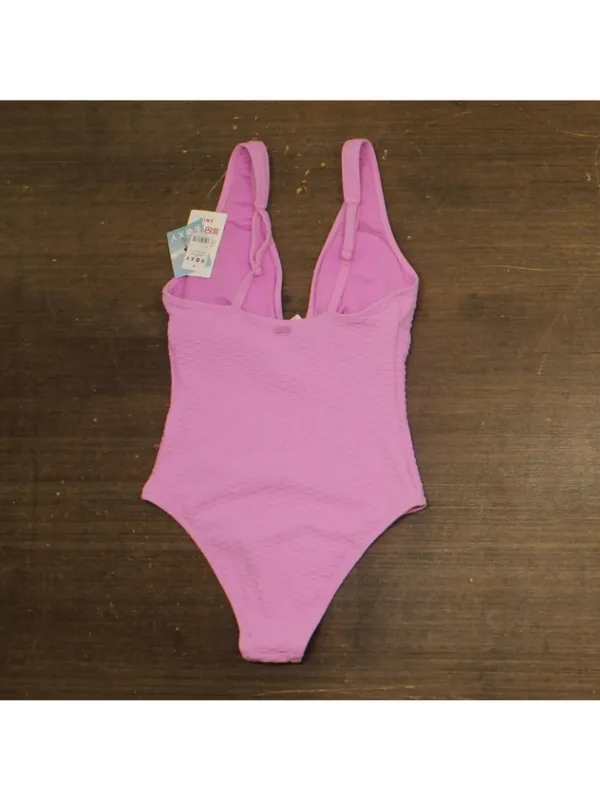 Roxy Womens One Piece Plunge Swimsuit 434001983 Lilac Purple S - Image 2