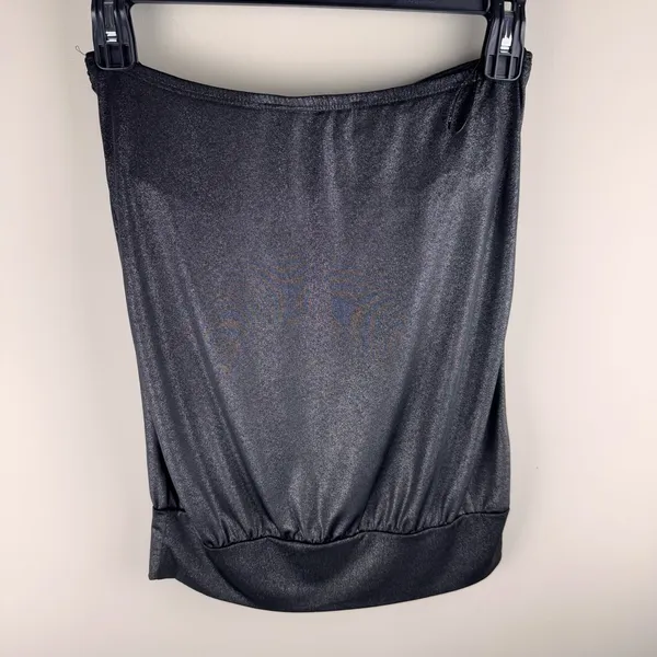FOREVER 21 Black Strapless Top Sz M Rhinestone V Club Date Night‎ Party Rave - Image 10
