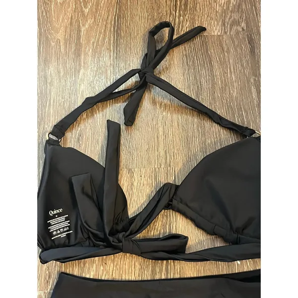 Quince Triangle Bikini Top and High Rise Bottom in Black Size M NWT! - Image 6
