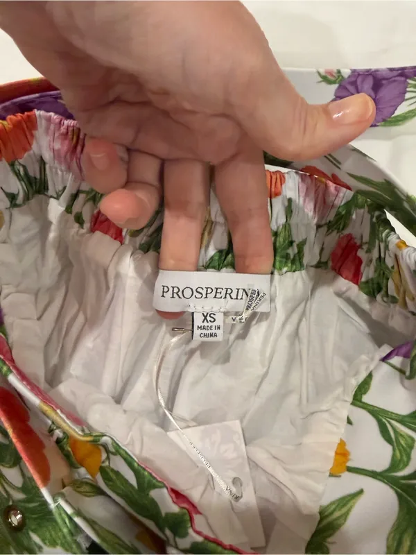 Prosperina Floral Cotton Midi Skirt XS NWT Belted Cottagecore Lined Pockets - Image 9