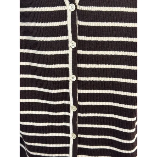Lauren Ralph Lauren Striped Cardigan Sweater Brown Orange White Women's‎ Large - Image 6