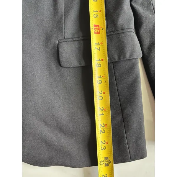 Ann Taylor Black Single Button Blazer Size 8 Classic Workwear Career Suit Jacket - Image 5