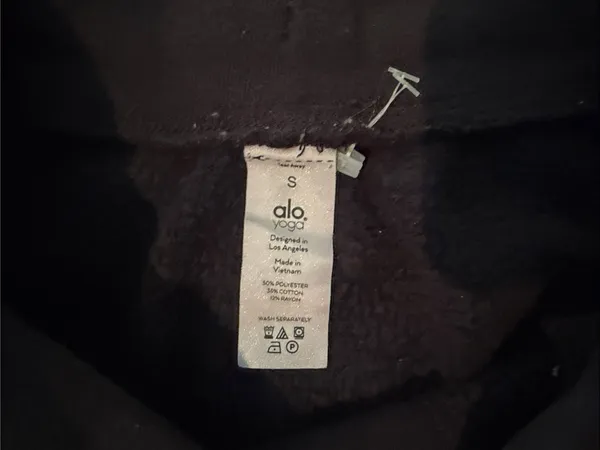 Alo Black Jogger Pocket Zip Sweatpants Size Small - Image 4