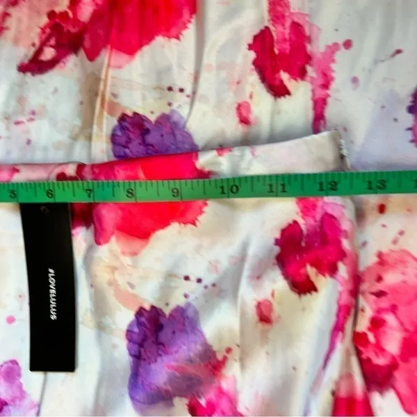Lulus Satin Pink/Purple Splatter Skirt Size XS/Small NWT - Image 4