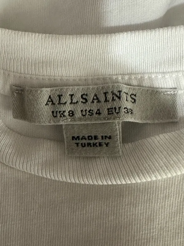 ALLSAINTS Lina Lace Tee T-Shirt White Size 4 - Image 6