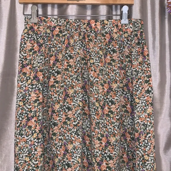 SheIn Boho Floral Print Long Elastic Waist A-Line Skirt - Image 5
