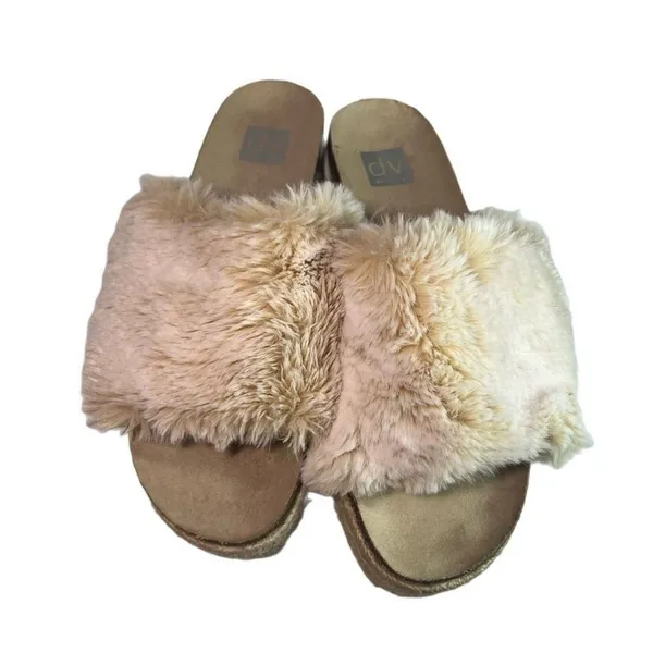 Dolce Slides vita ilenia platform fuzzy SLIPPER SLIDES size 10 NEUTRAL - Image 2