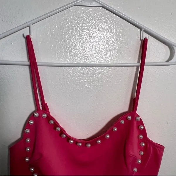 Shein‎ Women's Size 6 Heart Pattern Tank Top Pink Pearls Sleeveless Sweetheart - Image 6