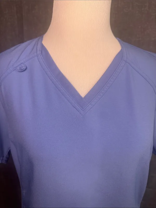 Cherokee iFlex V-Neck Medical Scrub Top in Light Blue - Image 3