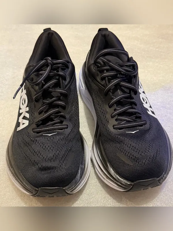 Hoka Bondi 8 Athletic Shoes Black & White US 7.5 B - Image 5