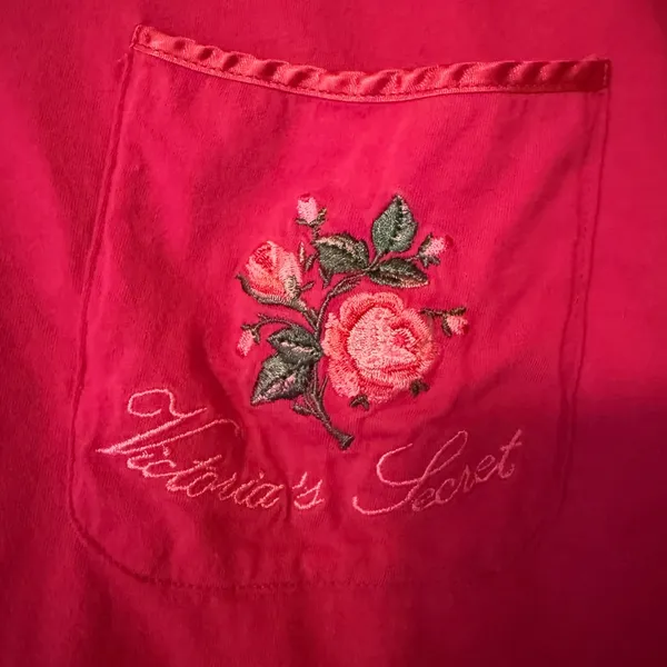 Victoria’s Secret Vintage Embroidered Pink‎ Sleep Shirt - Image 2