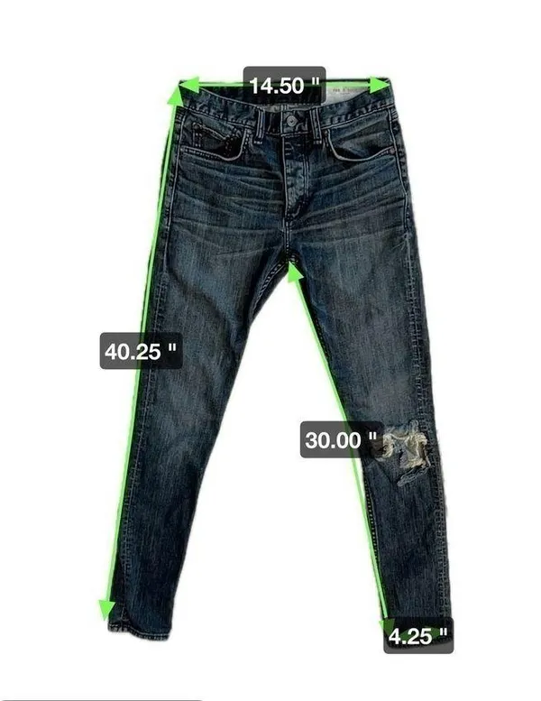 Rag & Bone Fit 1 Skinny Jeans Size 29x32, distressed - Image 4