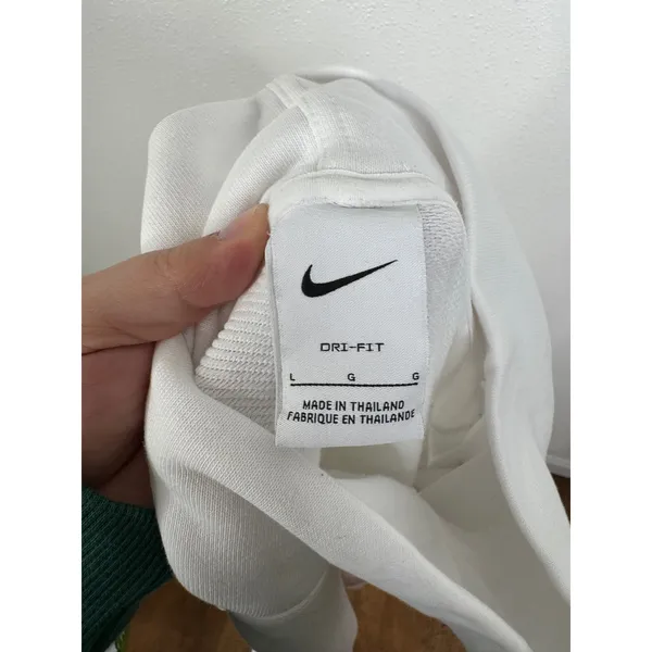 Nike Dri-FIT White Funnel Neck Drawstring Waist Sweatshirt DD6140-100 Womens L - Image 3
