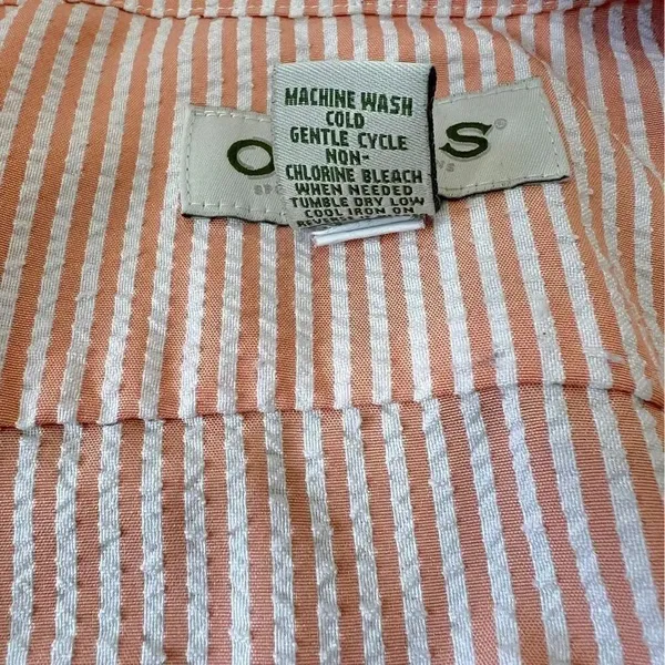 Women’s Orvis Peach White Zip Front Seersucker Jacket - Image 4