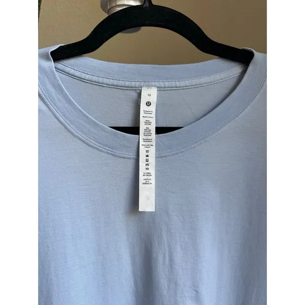 Lululemon All Yours Blue Cotton Women’s Short Sleeve T-Shirt - Image 3