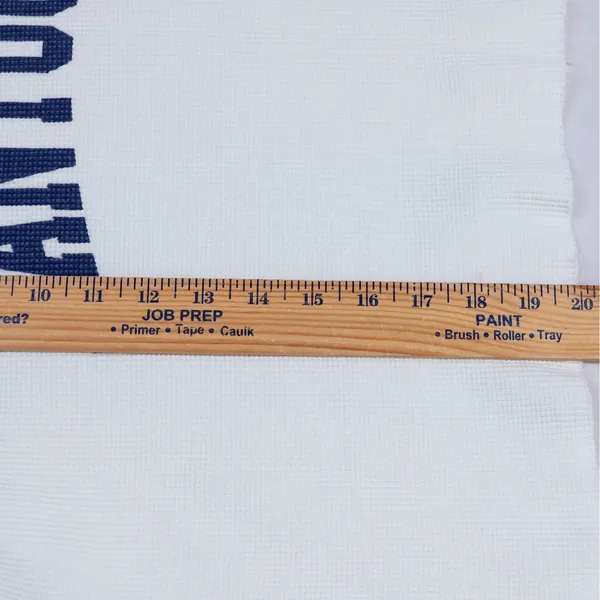 John Galt Nantucket Graphic Thermal Top‎ Women OS White Blue Cropped Waffle Knit - Image 13