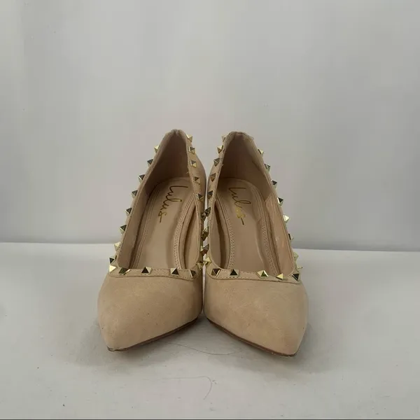 Lulus‎ Vydia Suede Studded Pumps in Nude Size 8 - Image 6