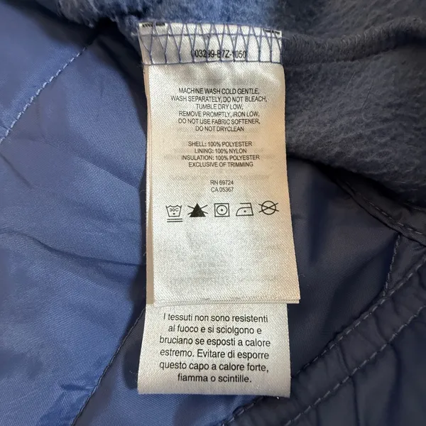 Columbia Womens Blue Quilted Fleece Mix Puffer Vest Small Full Zip Mock Neck - Image 5