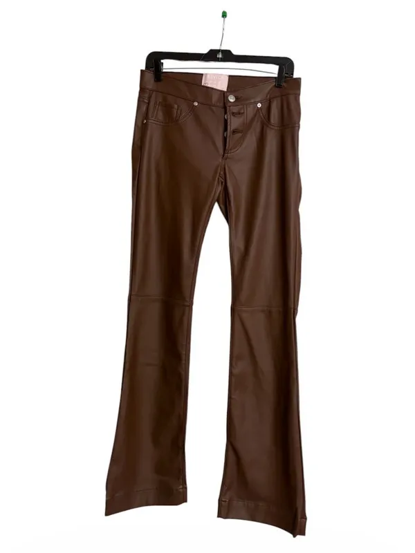 Revice Brown Faux Leather Flare Pant - Image 5