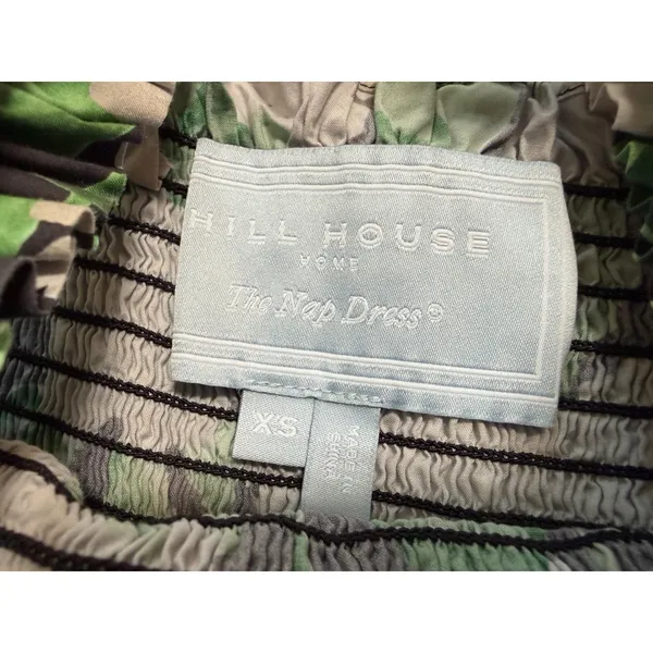 Hill House The Ellie Nap Dress Women XS Green Black Floral Smocked Cotton EXCL - Image 4