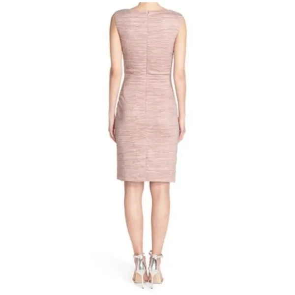 Eliza J Brown Textured Sleeveless Embellished Sheath Classic Cocktail Dress - Image 3