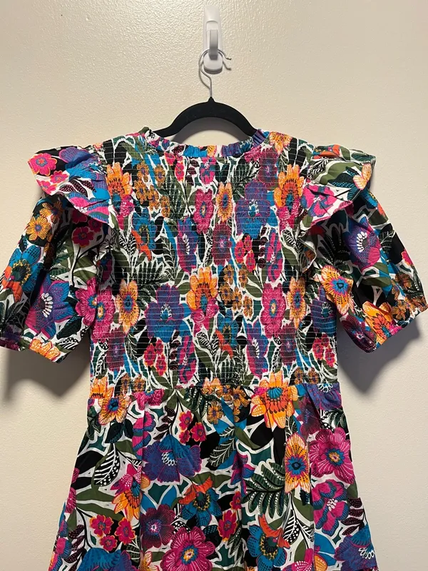 BALTIC BORN (NWT) Kyrie Puff Sleeve Short Dress, Multicolor Floral, Size XL - Image 9