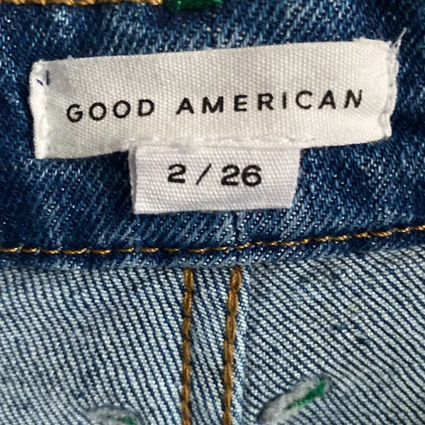 Anthropologie Good American Good Curve Straight High-Rise Denim Jean Medium Blue Wash Stretch - Image 2