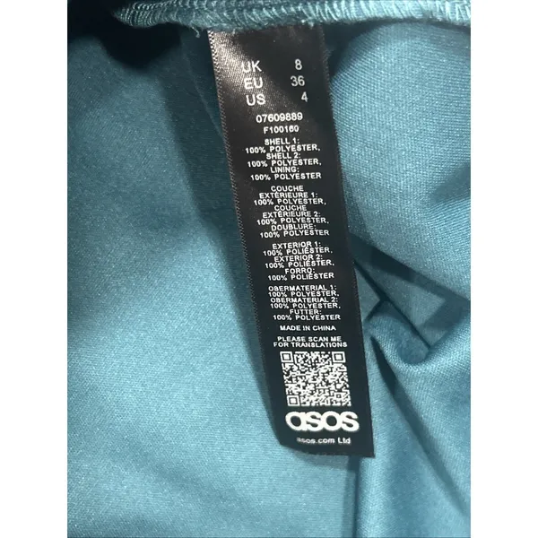ASOS Women's‎ Teal Lace Halter Maxi Dress Open Back Tulle Formal Prom Size 4 - Image 7