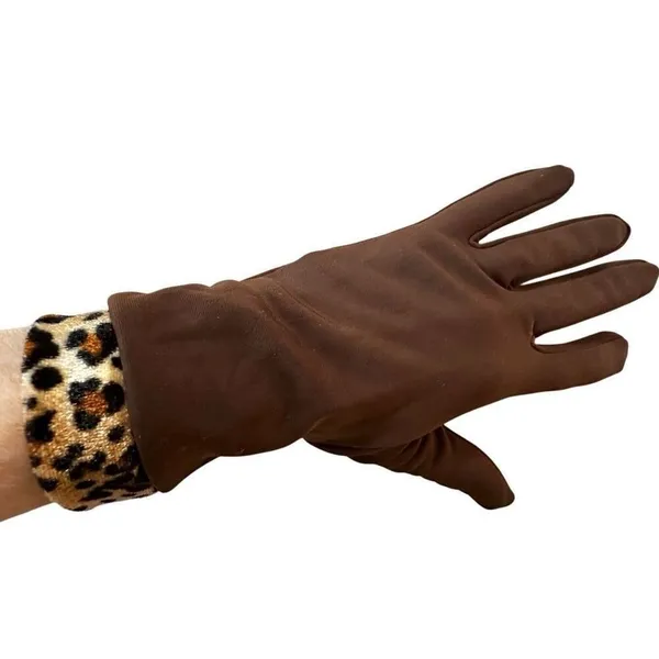 Chilly Jilly brown leopard trim gloves - Image 3