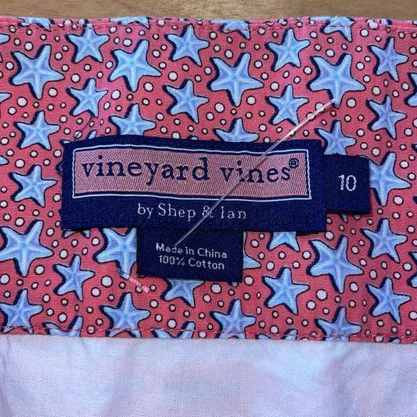 Vineyard Vines Women Fish Anchor Sea Print Patchwork Nautical Faux Wrap Skirt Si - Image 5