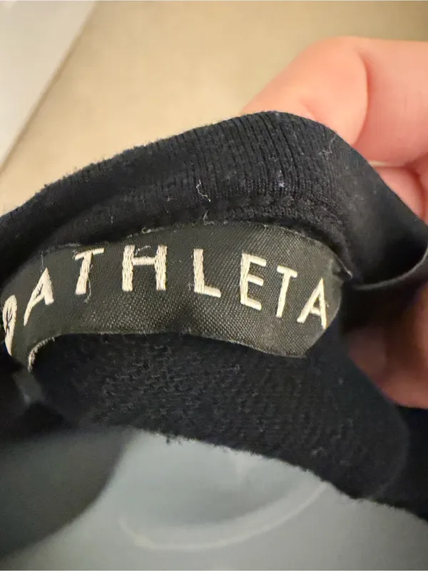 Athleta Black Open Back Workout Top Women's M Yoga Athletic Tee - Image 4
