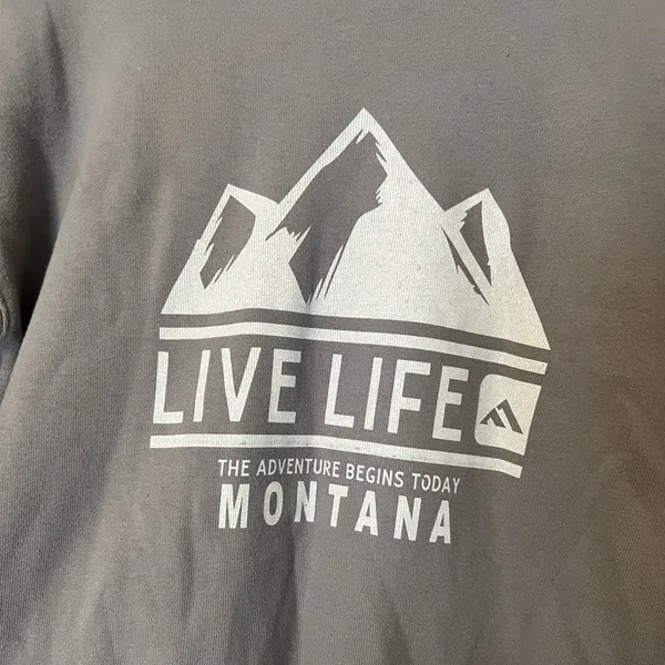 Charcoal Gray Mountain Peak Hoodie - Montana - Image 2