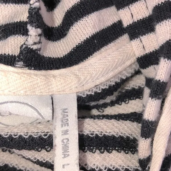 Paper crane large black striped hoodie sweatshirt - Image 4