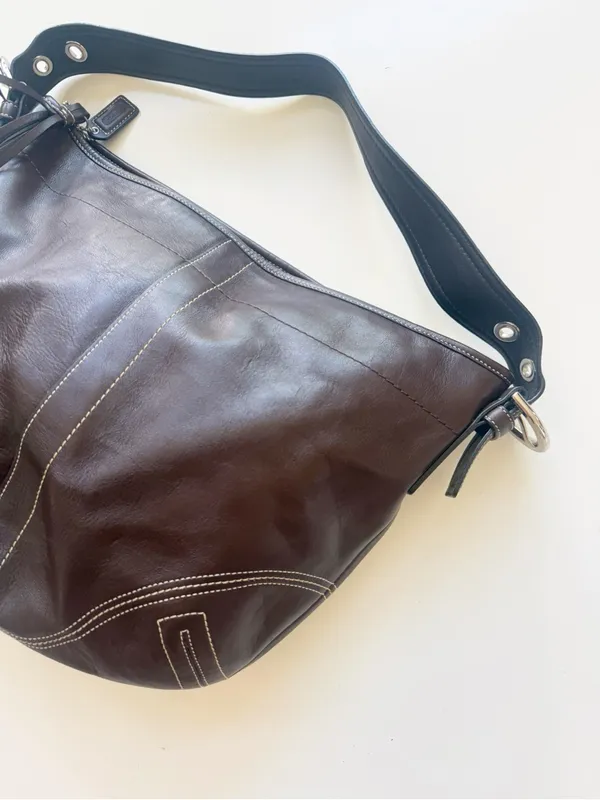 Vintage Coach Y2K 2000s Soho Hobo Brown Leather Shoulder Bag Purse - Image 4