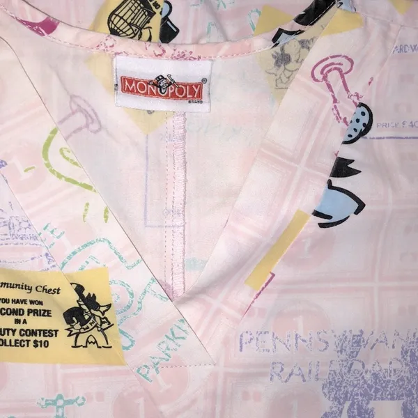 Monopoly vintage size small Nurses Scrubs Top - Image 3